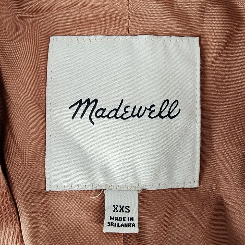 Madewell Rosy Pink Linen Blend Blazer Womens XXS Single‎ Button Lapel Collar